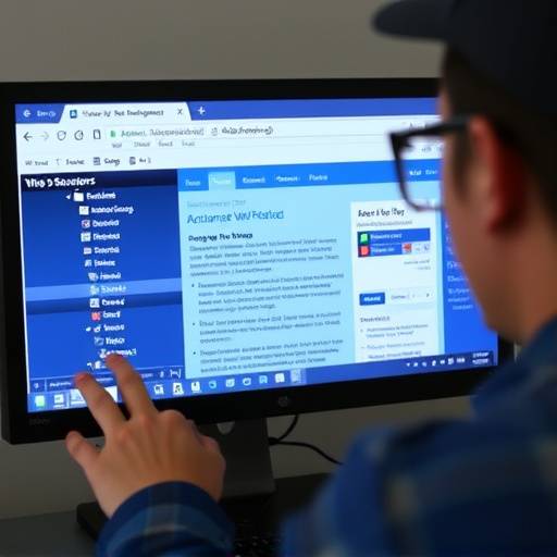 A person using a screen reader to access web content.