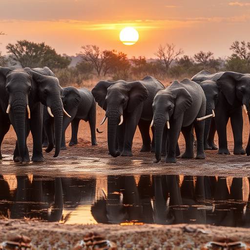 Addo Elephant National Park elephants gathering at a waterhole