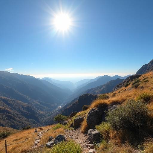 Drakensberg mountains with hiking trails