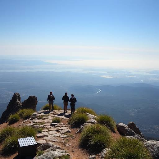 Hikers admiring the view from the top of Table Mountain