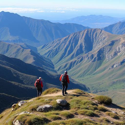 Hikers on the Drakensberg mountains