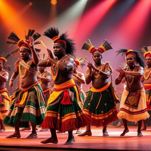 Traditional Zulu dancers performing a traditional dance